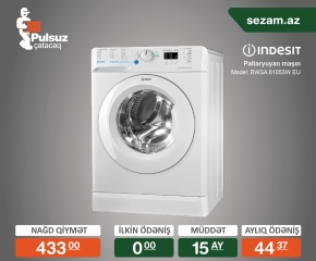 Paltaryuyan maşın Indesit 6 kq İlkin Odenissiz Arayissiz ve Zaminsiz