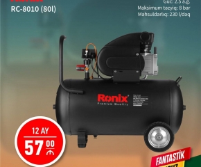 Hava Kompressor 80 Litr Ronix Ilkin Odenissiz Arayissiz Zaminsiz