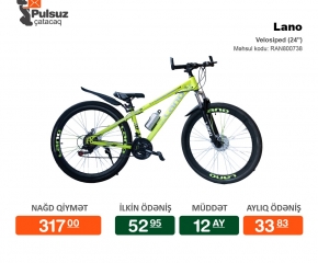 Velosiped 24 Lano Hissə Hissə Ödənişlə Arayışsız Zaminsiz
