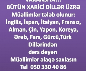 Xarici dil müəllimələri tələb olunur