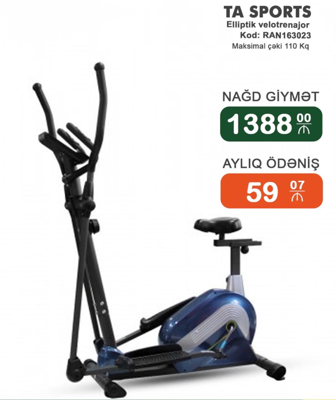 Elliptik Velotrenajor TA Sports Ilkin Odenissiz 15 ve 18 Aya  Arayışsız Zaminsiz