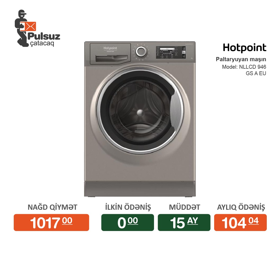 Paltaryuyan maşın Hotpoint 9 kq İlkin Odenissiz Arayissiz ve Zaminsiz