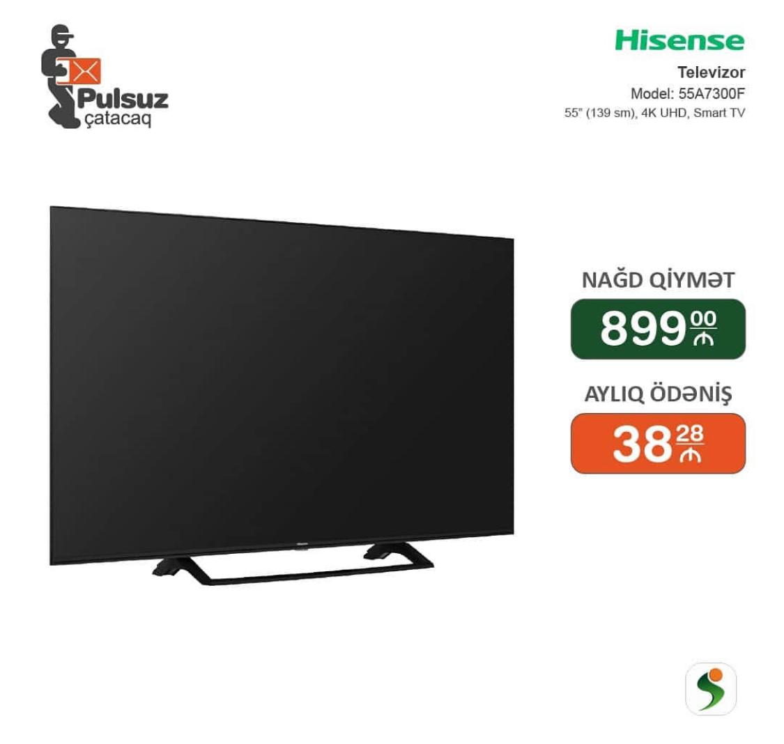 Hisense Tv 139 Ekran 4K Smart İlkin Odenissiz Arayissiz