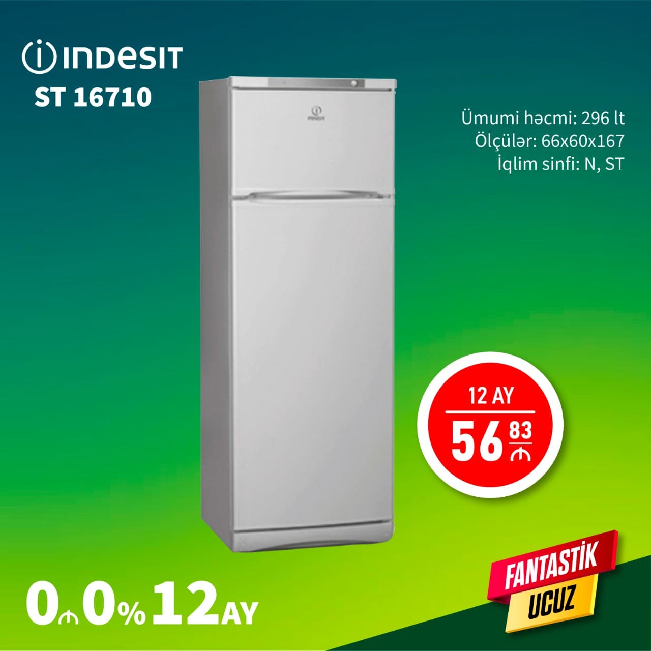 Soyuducu Indesit Ilkin Odenissiz 12 Ay Faizsiz