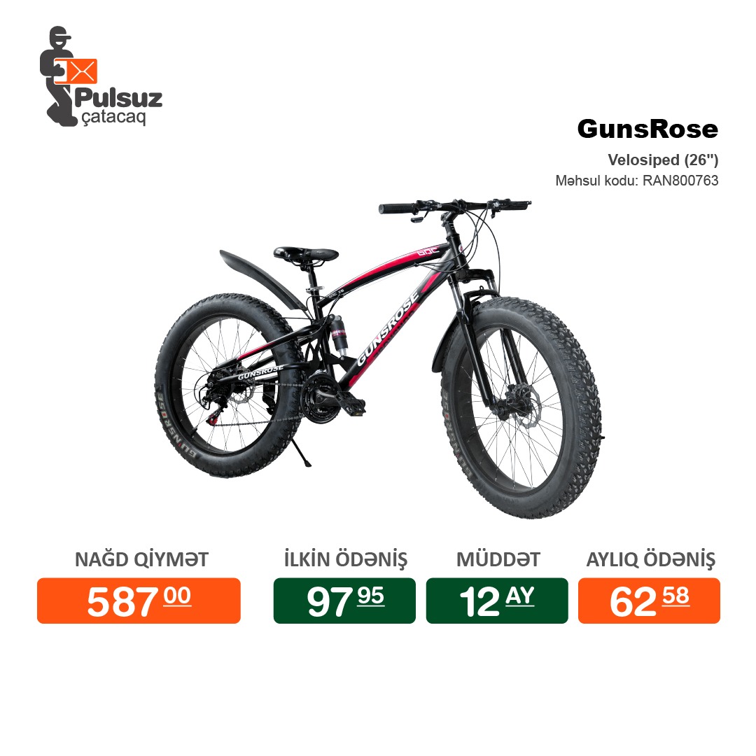 Velosiped 26 GunsRose Kreditle Arayissiz Zaminsiz